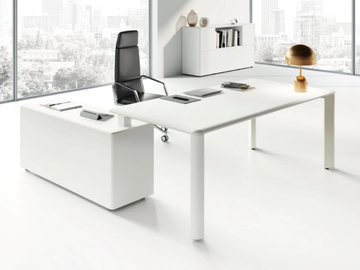 IULIO - Contemporary style L-shaped executive desk with shelves by Las Mobili - view 2